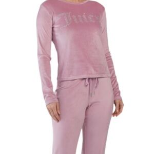 Juicy Couture Lilac Velour Sleep Set – Rhinestone Logo